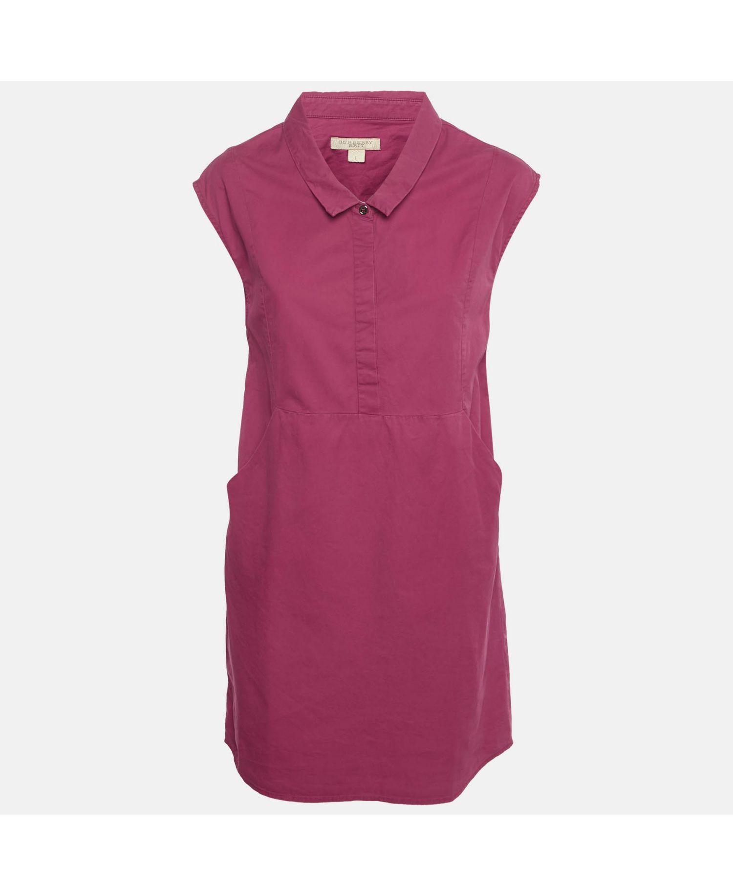 Women's Brit Dark Pink Cotton Sleeveless Mini Dress