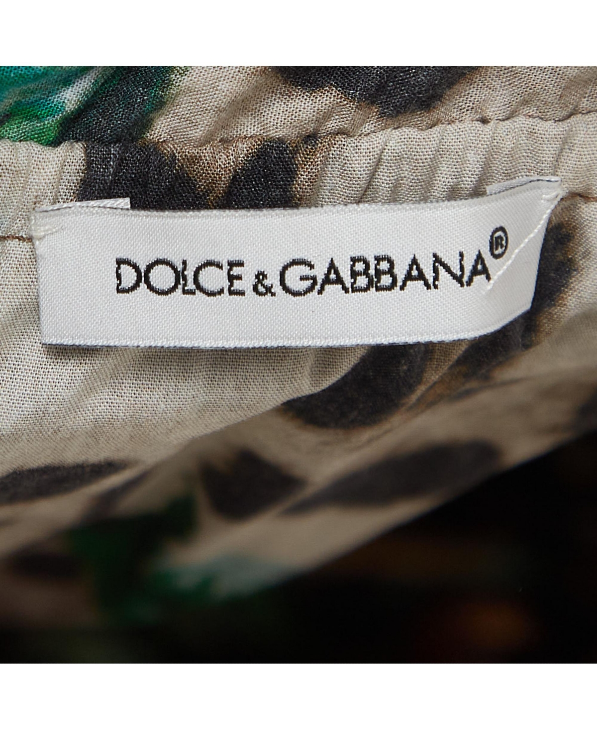 Pre-Owned Dolce & Gabbana Women's Brown Rose Leopard Print Cotton Poplin