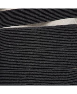 Women's Black Open Knit Long Sleeve Mini Dress