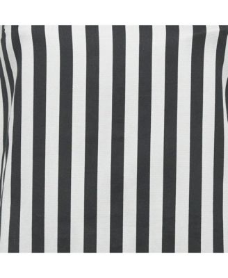 Women's Black/grey Striped Cotton Blend Mini Dress