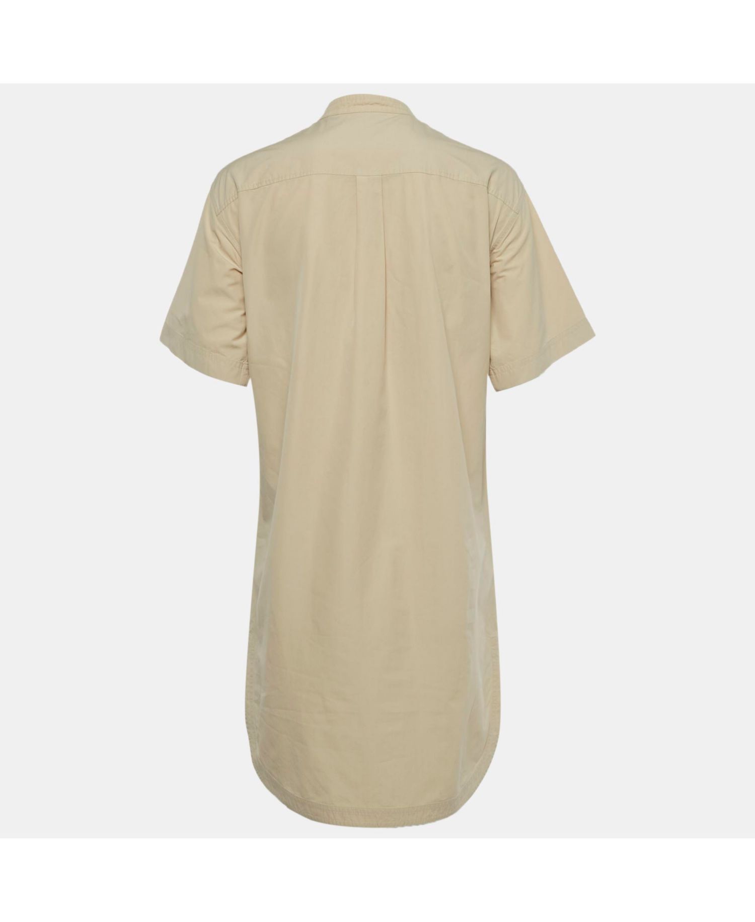 Women's Beige Cotton Monogram Embroidered Cotton Abbie Mini Dress