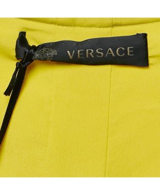 Women's Yellow Embellished Tulle And Jersey Ruche Mini Dress