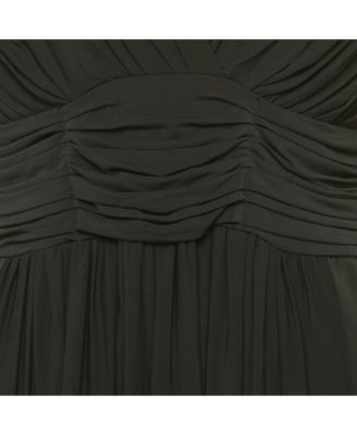 Women's London Black Jersey Draped V-Neck Top