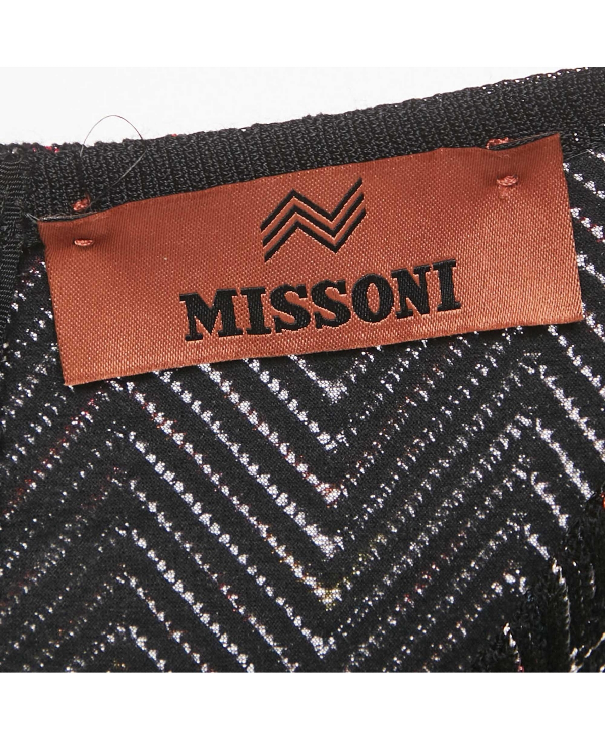 Pre-Owned Missoni Women's Black Zig Zag Knit V-Neck Sheath Dress