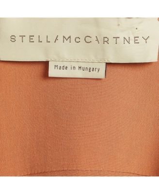 Women's Peach/light Orange Silk Asymmetric Midi Dress