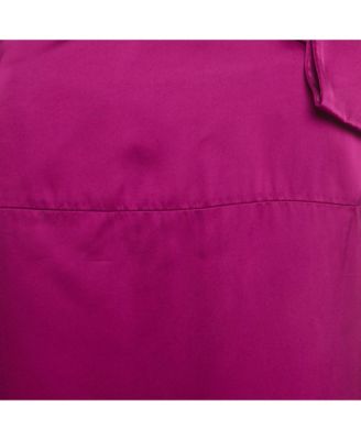 Women's Burgundy Pink Satin One Shoulder Mini Dress