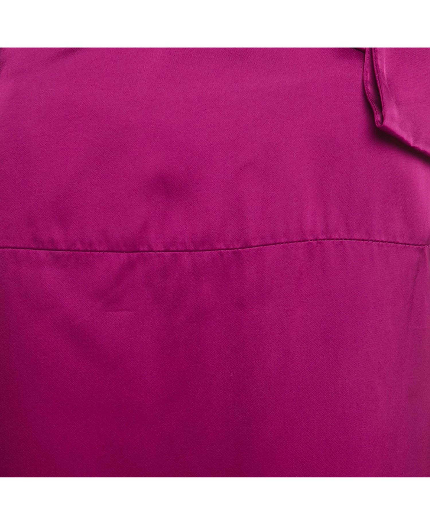 Women's Burgundy Pink Satin One Shoulder Mini Dress