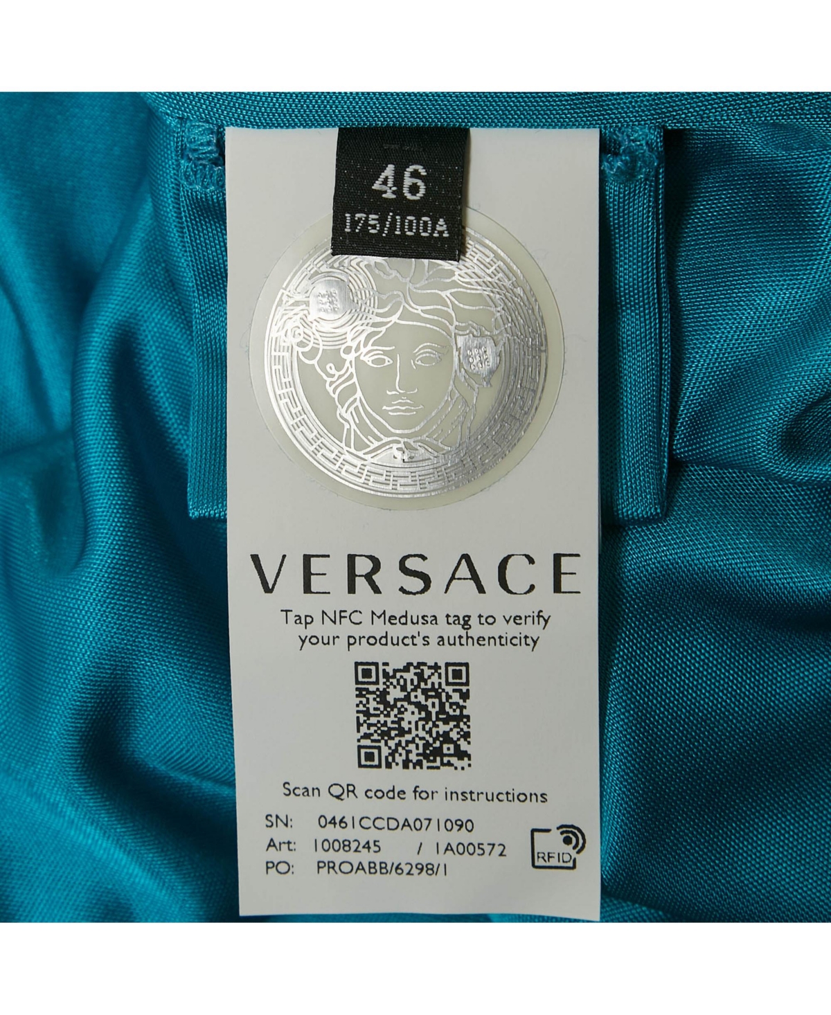 Pre-Owned Versace Women's Blue Jersey Ruched Bodycon