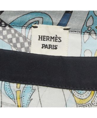 Women's Blue Printed Sheer Cotton Kaftan Mini Dress One