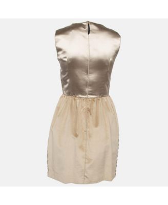 Women's Pre-Owned D&g Gold Satin And Velvet Sleeveless Mini Dress