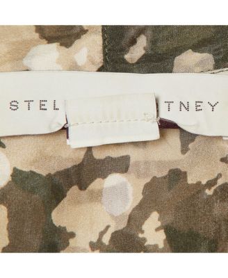 Women's Green Camouflage Print Silk Mini Dress