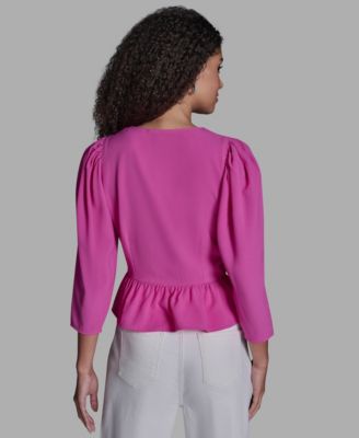 Women's Long-Sleeve Peplum Top