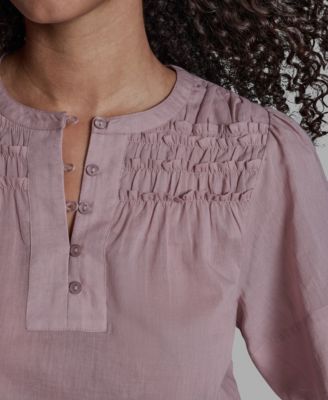 Women's Short-Sleeve Smocked Top