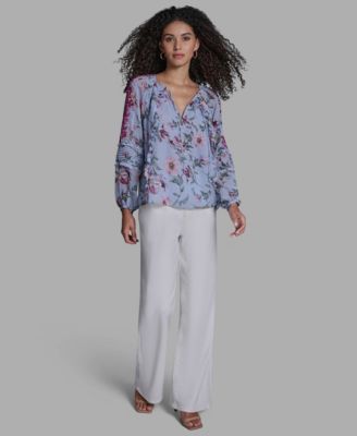 Women's Long-Sleeve Tie Detail Pull-On Top