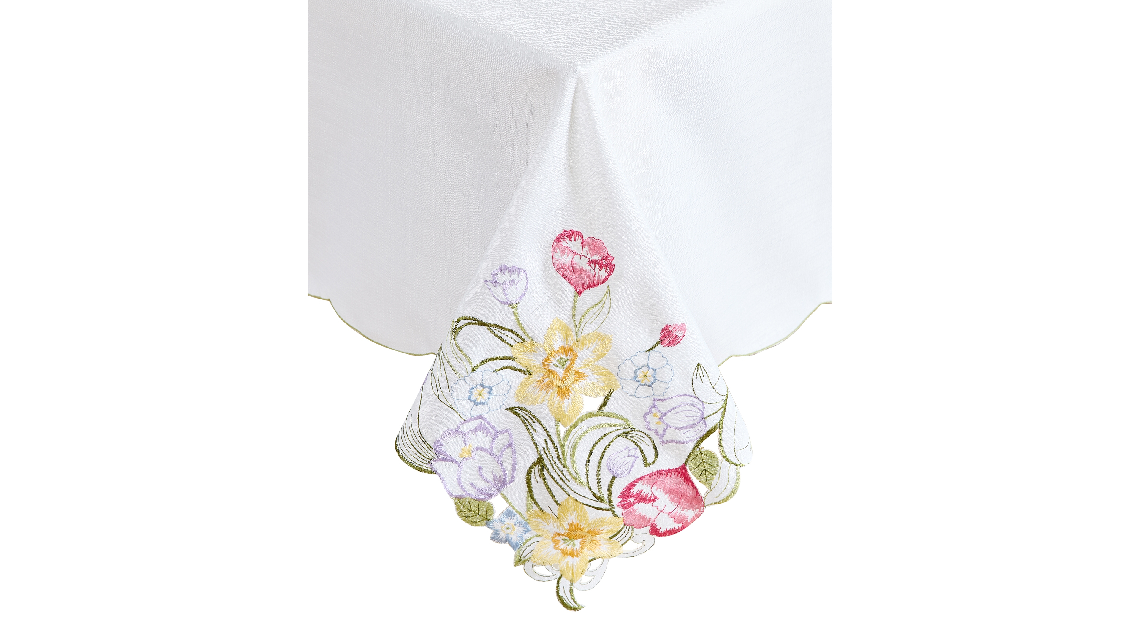 Elrene Embroidered Floral Cutwork Tablecloth, 60" x 120"