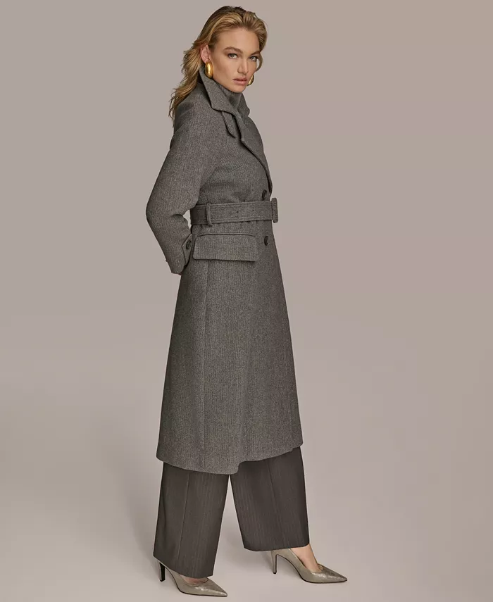 Women's Double-Breasted Belted Wrap Coat - thumbnail 3