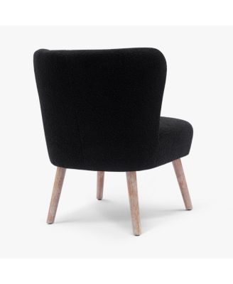 4 Piece  Upholstered Boucle Accent Chair and Ottoman Sets