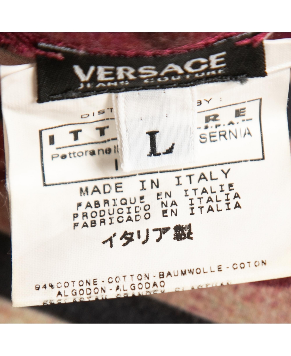 Pre-Owned Versace Women's Jeans Couture Pink All-Over Print Stretch Cotton Short Sleeve T-Shirt