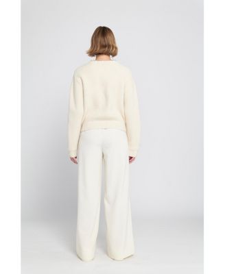 Women's Beaded Cardigan Cable Knit Sweater