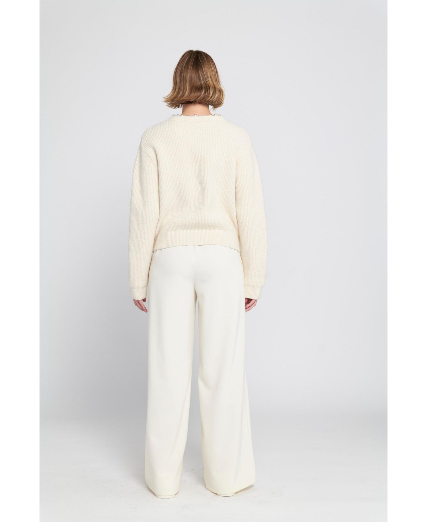 Women's Beaded Cardigan Cable Knit Sweater
