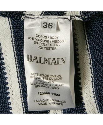 Women's Navy Blue/white Stripe Knit Sleeveless Mini Dress