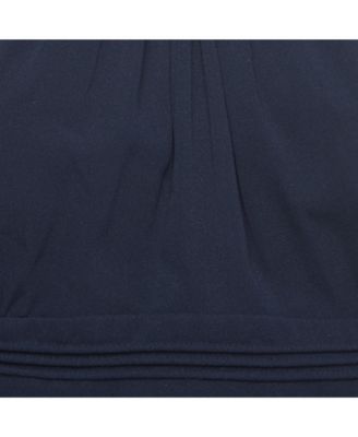 Women's Navy Blue Silk Ruched Strappy Top