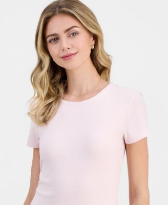 Juniors' Double-Layer Short-Sleeve T-Shirt