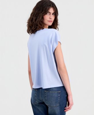 Women's Fine Jersey V-Neck Square Top