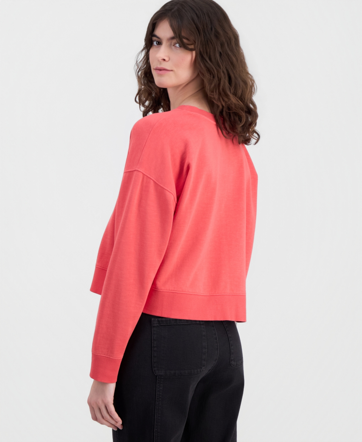 Eileen Fisher Women's Crewneck Drop-Shoulder Cotton Sweatshirt