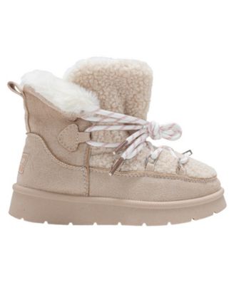Girls' 1-13 Lace-Up Logo Charm Winter Boots