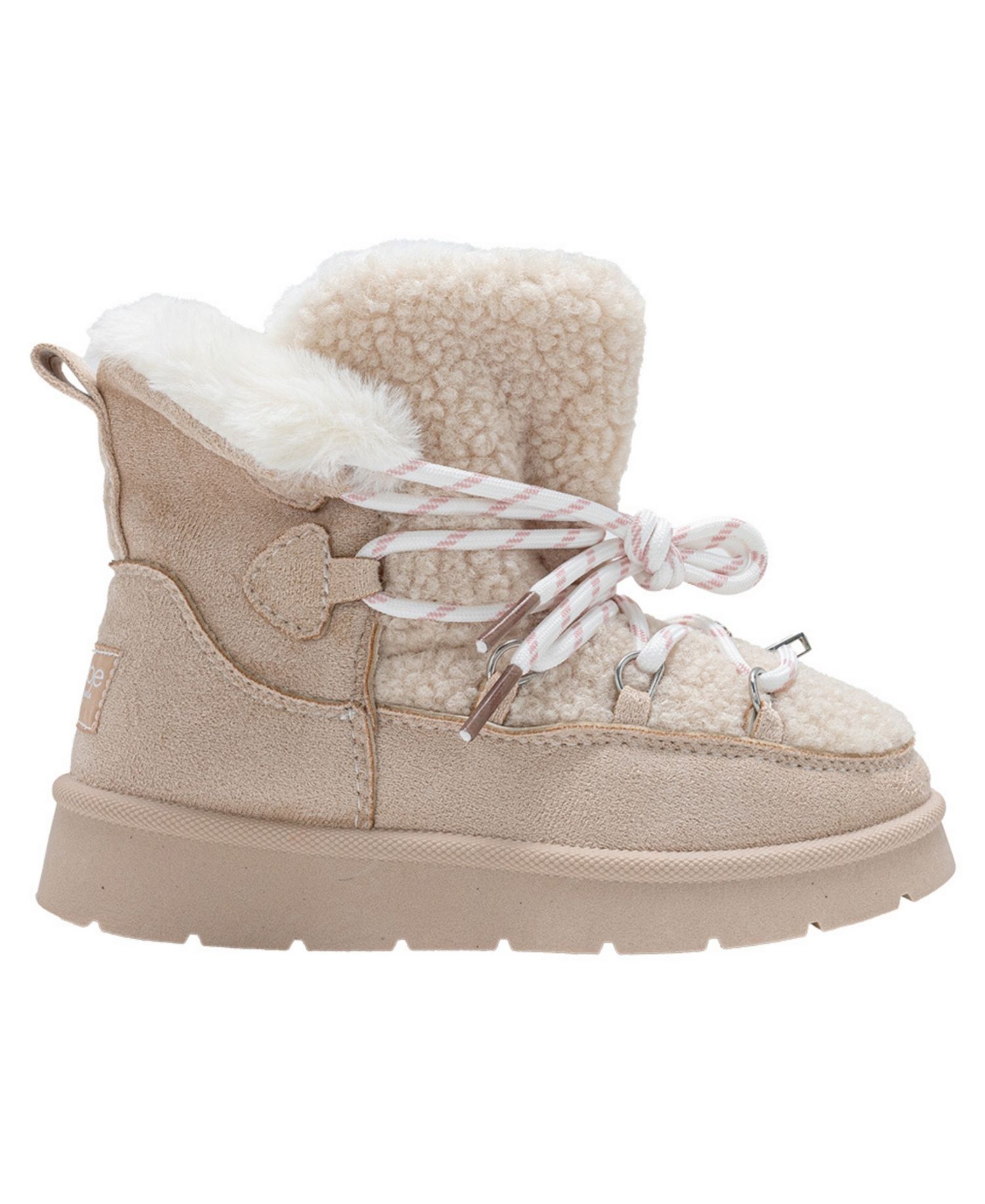 Girl's Faux Shearling Lace Up Winter Boots