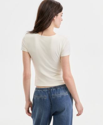 Juniors' Double-Layer Short-Sleeve T-Shirt