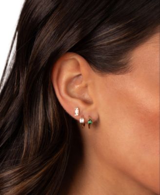 A Touch Of Color Baguette Gold Plated Earring Combo Set