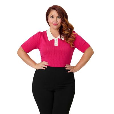 Women's Collared Short Sleeve Prim & Pretty Sweater