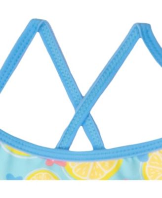 Little Girls Cross-Back One-Piece Bathing Swimsuit