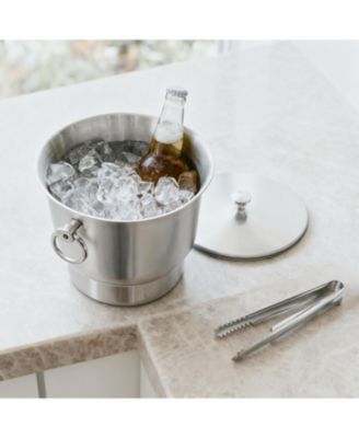 Stainless Steel Ice Bucket with Ice Tongs, Lid - 3.3 L