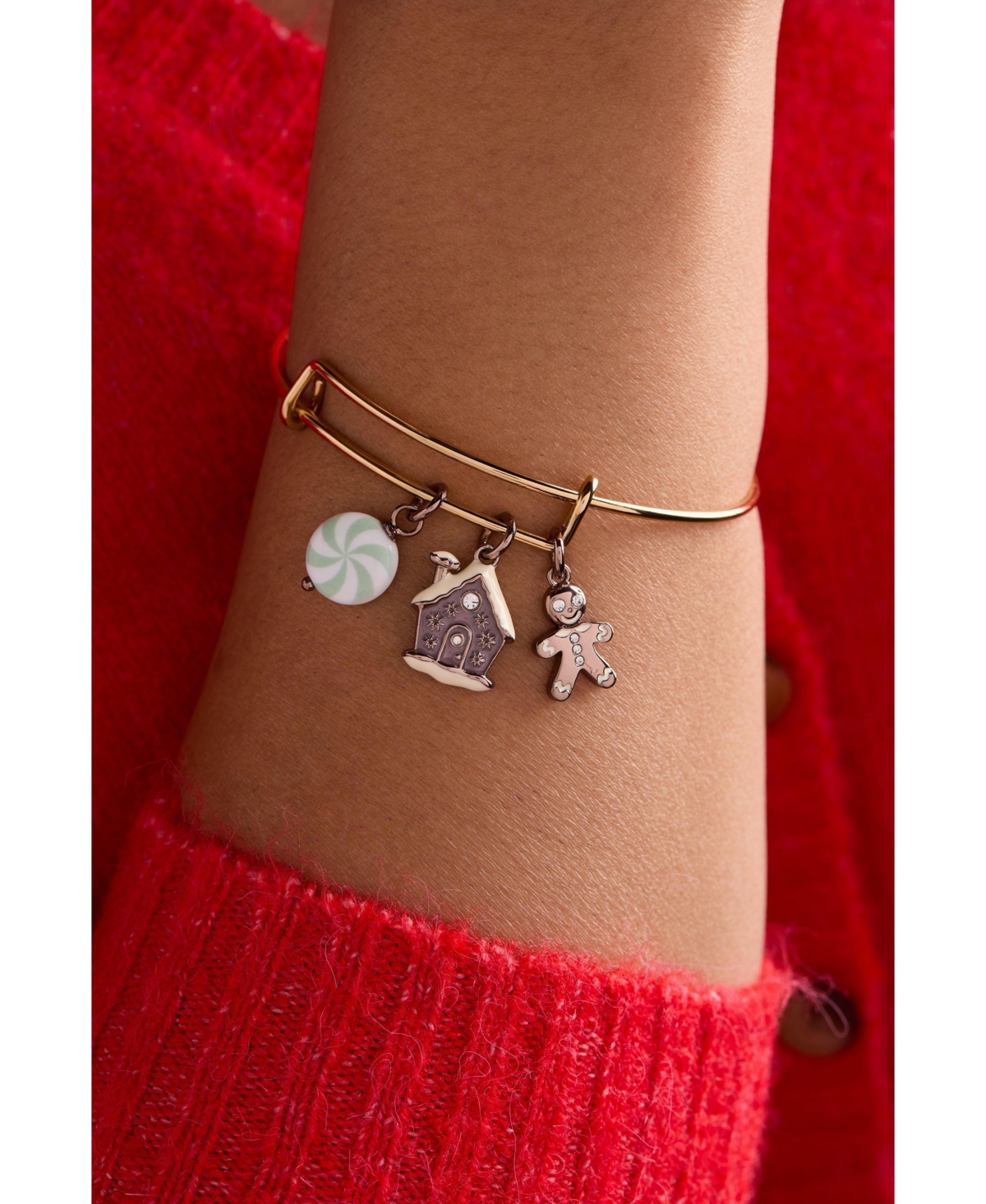 Pink Christmas Multi-Charm Brangle Bracelet