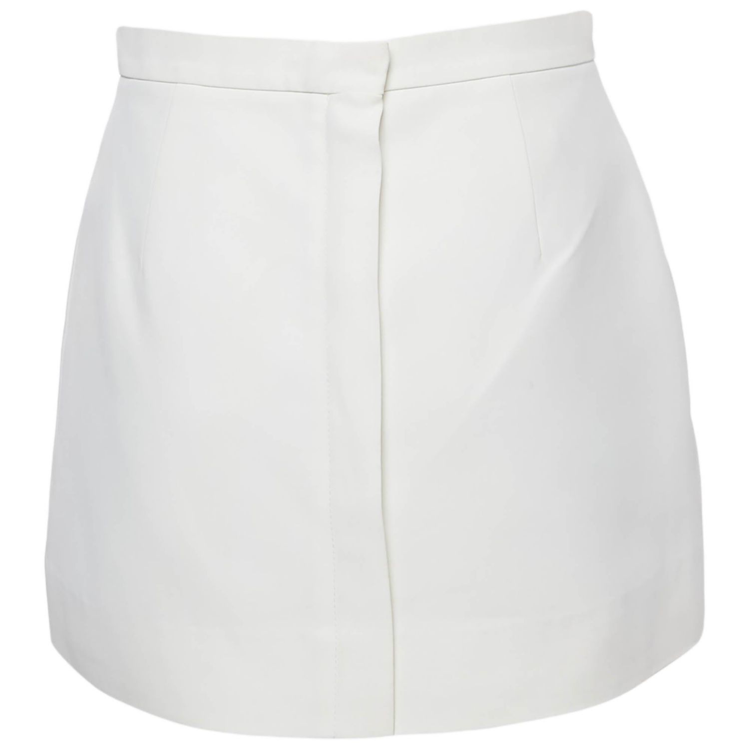 Women's White Crepe Lace-Up Mini Skirt