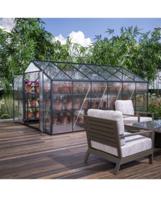 Premium 8'x12' Walk-In Greenhouse with Polycarbonate Walls and Aluminum Frame