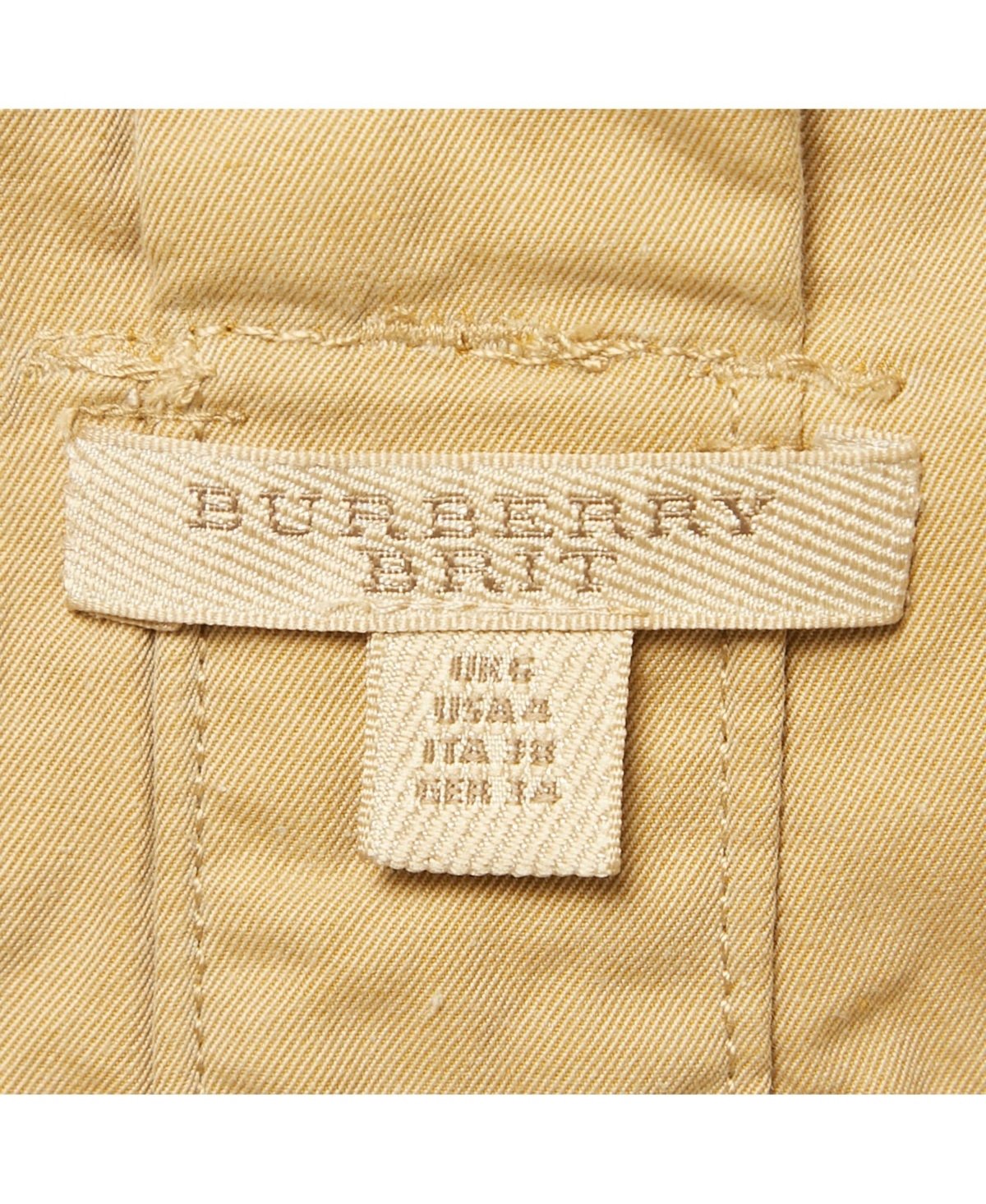 Pre-Owned Burberry Women's Brit Beige Cotton Belted Mini Skirt