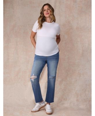 Women's Crewneck Short Sleeve Nursing Tee - Motherhood Maternity