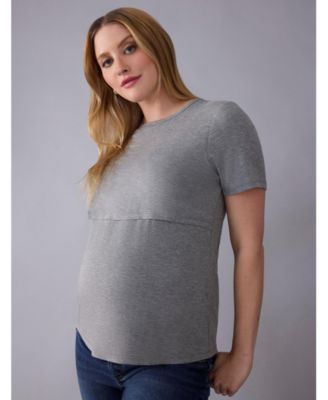 Women's Crewneck Short Sleeve Nursing Tee - Motherhood Maternity