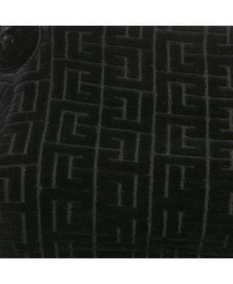 Women's Black Patterned Velvet Crop Top