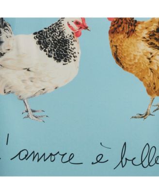 Women's Blue Chicken Print Crepe Midi Skirt