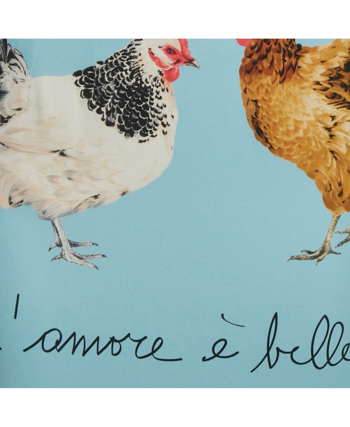 Pre-Owned Dolce & Gabbana Women's Blue Chicken Print Crepe Midi Skirt