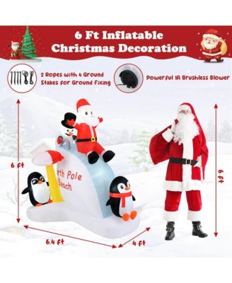 6 Ft Christmas Inflatable with LED lights Indoor/Outdoor Lighted Xmas Inflatable
