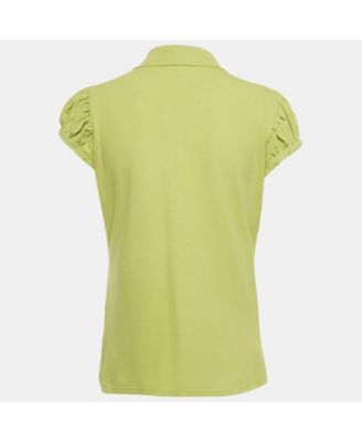 Women's Green Pique Polo T-Shirt