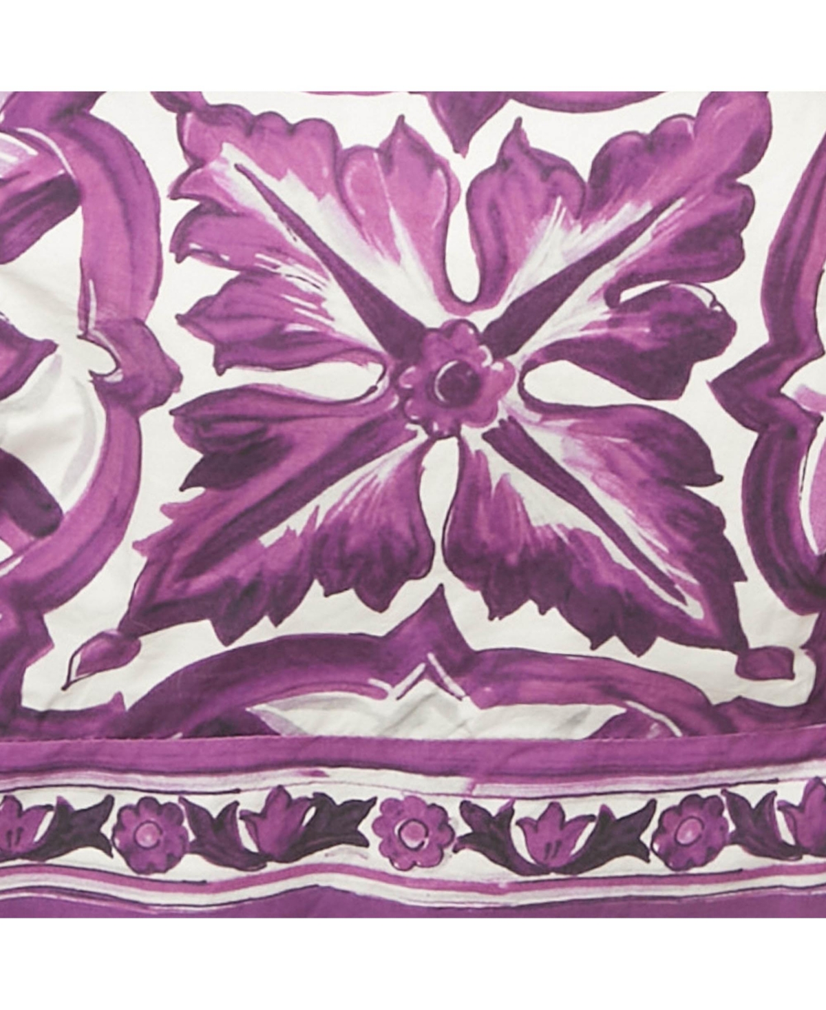 Pre-Owned Dolce & Gabbana Women's Majolica Print Cotton Crop Top