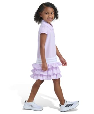 Girls' 2T-6X Ribbed Polo Collar Dress
