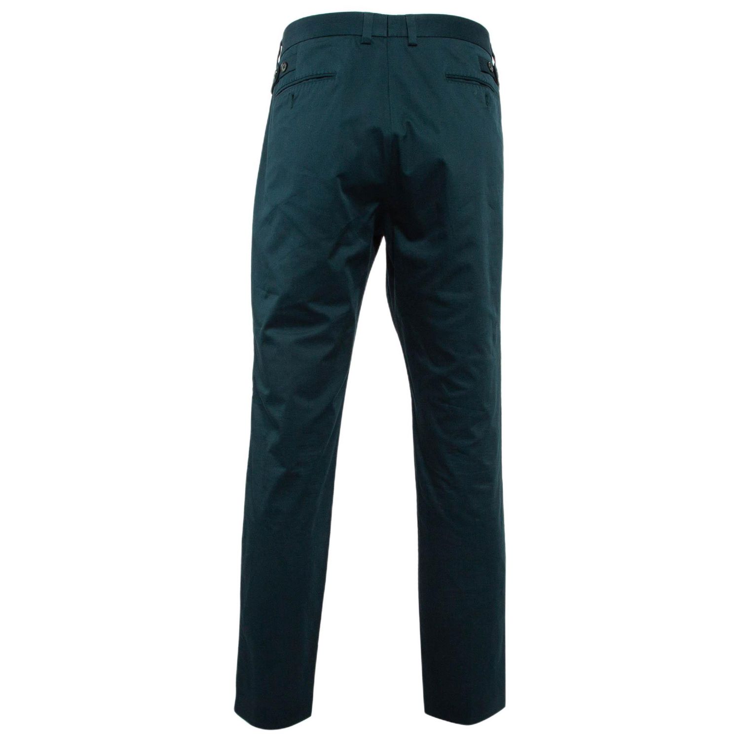 Men's Green Cotton Formal Trousers